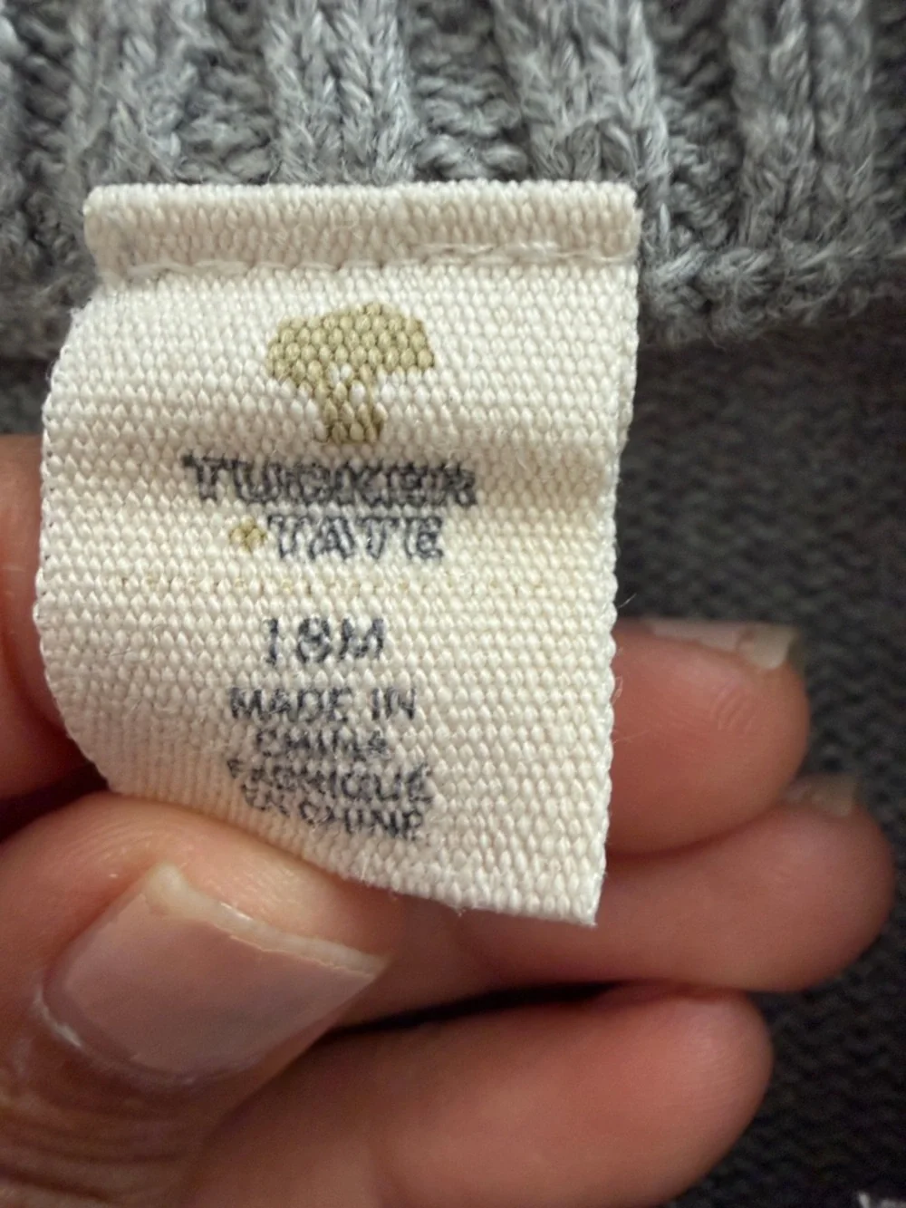 Tucker + Tate Gray Sweater with White Sheep and Pink Accent 12-18 months